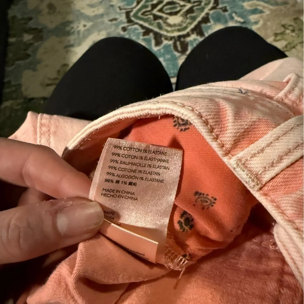 Pink Orange Pilcro and the Letterpress Anthropologie mom style jeans